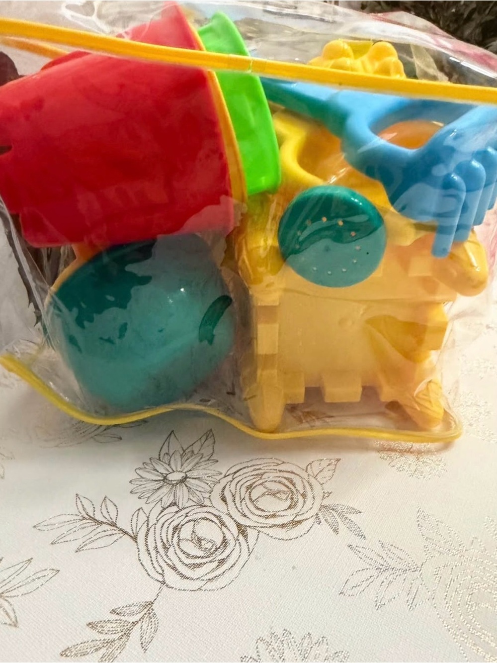 Yellow Kids Beach Toy Set with Green and Teal Accessories - Picture 5 of 7